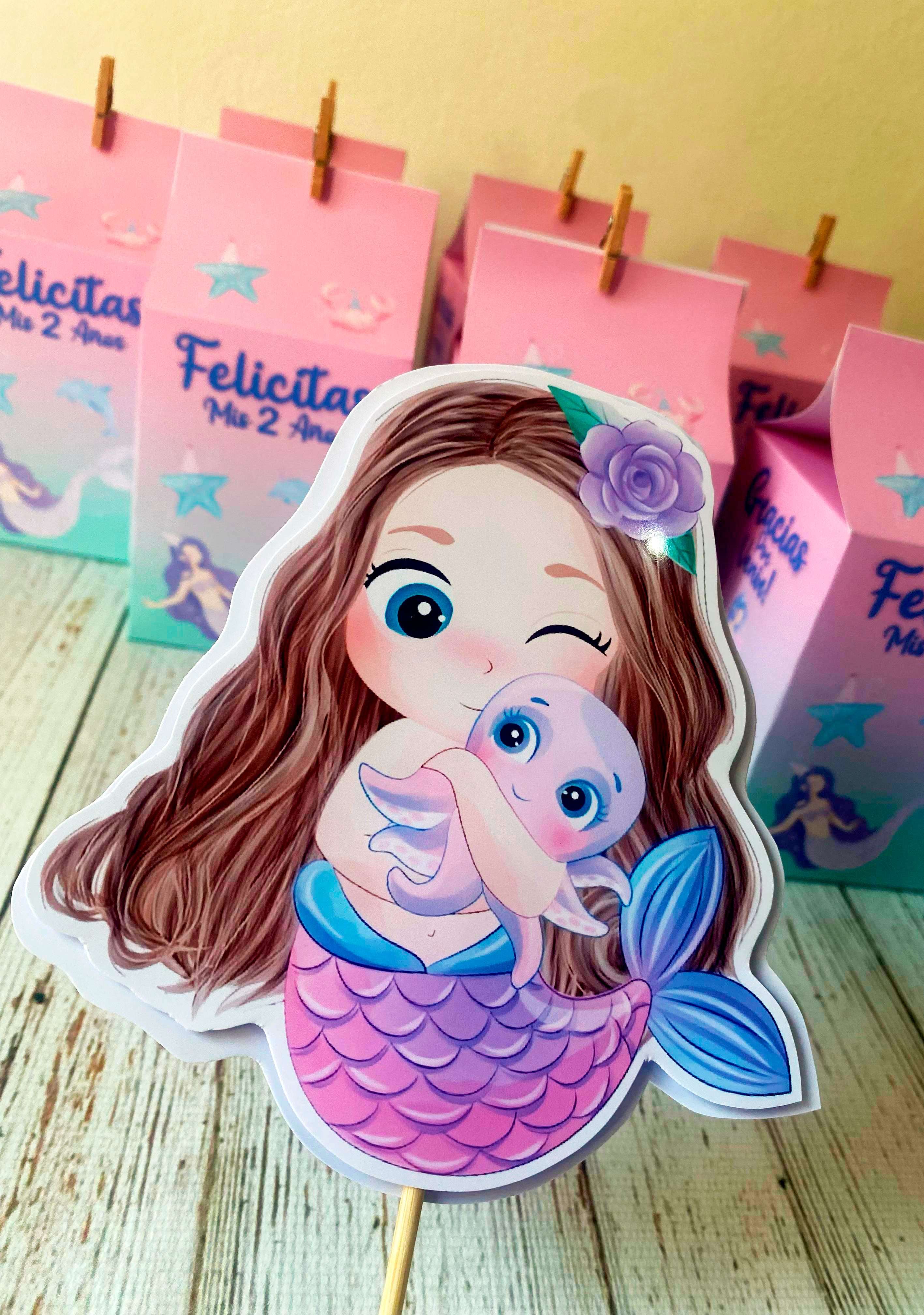 Kit Imprimible de sirenita bebe para Cumpleaños